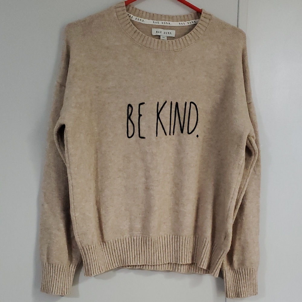 Rae Dunn Tan 'Be Kind' Sweater